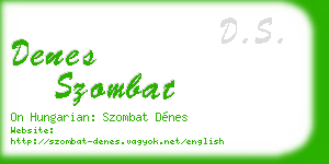 denes szombat business card